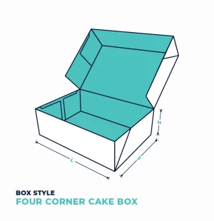 FOUR CORNER CAKE BOX 3D