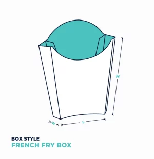 French Fry Box 3D view front