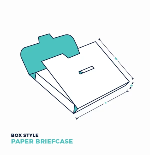 Paper Briefcase box 3D view