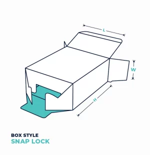 Tuck in Snap Bottom Lock box 3D view