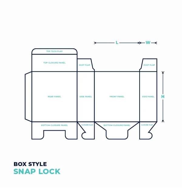 Tuck in Snap Bottom Lock box template